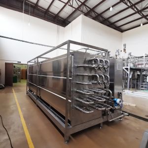 Pasteurizing And Cooling Tunnel UHT Sterilizer Machine Water Spray Type