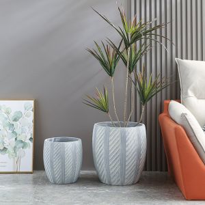 High Durability Powder Coated Fiber Clay Planter For Cottage