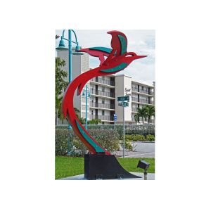 China Custom Modern Painted Public Art Stainless Steel Flying Bird Sculpture on sale