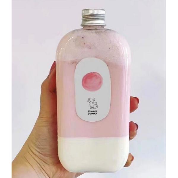Quality Food Grade Milk Tea Plastic Beverage Bottles 500ml Bpa Free Decorative Design wholesale