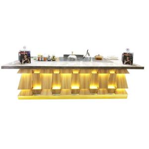 Rectangle Multifunctional Teppanyaki Grill Table Electromagnetic Heating 15KW