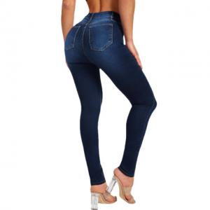 Cheap Women Elastic Jeans Pants Spring Slim Fashion High Waist Small Feet Jeans for sale