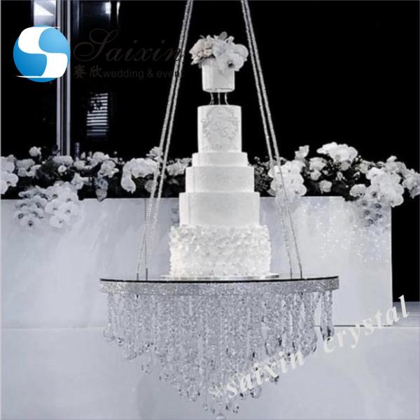Elegant Hanging Crystal Cake Stands For Wedding Decoration
