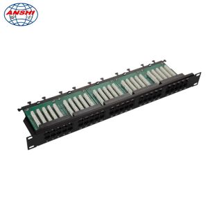 Cheap Professional 110 IDC / Krone IDC Cat3 Patch Panel , 25 / 50 Port Voice Patch Panel 6P4C for sale