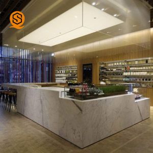 Inconspicuous Joins Solid Surface Bar Counter L Shaped Easy To Repair