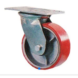 4 In Rubber Swivel Dumpster Casters With 4 Points Breaker