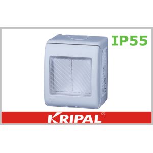 IP55 Double Throw Weatherproof Switch Socket Single Pole / Two Way