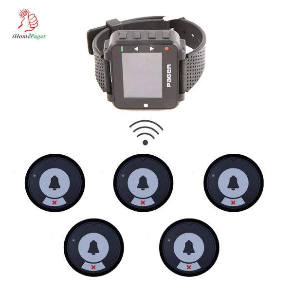 Quality Wireless calling system for shopping center with service call bell button and wrist watch pager wholesale