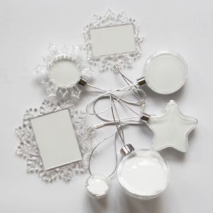 Sublimation Snowflake Ornament Plastic Christmas Pendant Sublimation Blank