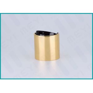 Glossy Gold Disc Top Cap , 28/410 Bottle Caps And Closures For Body Creams