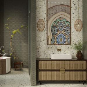 Stain And Scratch Resistant Indoor Porcelain Tile Panels Grey Random Pattern