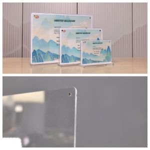 China Stand Up Manufacture Insert 5 Inch T Shape Acrylic Sign Holder Double Sided Sign Holder Clear Acrylic Sign Holders on sale