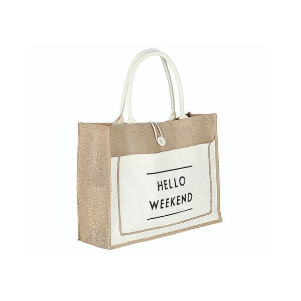 Quality Eco - Friendly Jute Shopping Bags Large Capacity With Sturdy Shoulder Straps wholesale