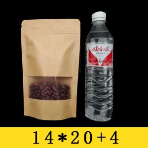 Custom Resealable Ziplock Stand Up Pouch Tea Coffee Snack Kraft Paper Packaging