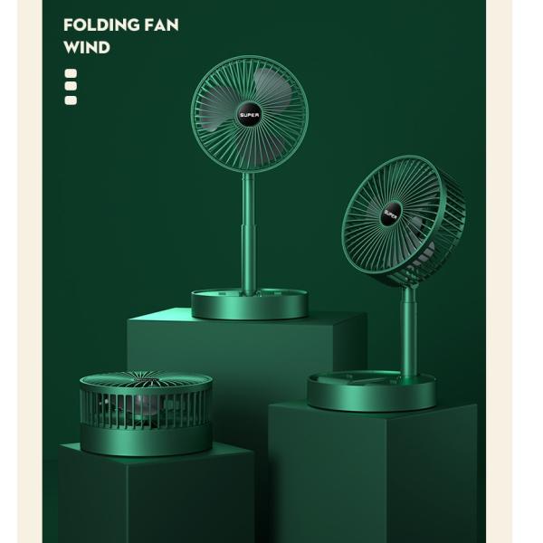 Foldable Telescopic USB Battery Fan for Hotel 2000mah Battery Air Cooling Fan 3 Speed Choice