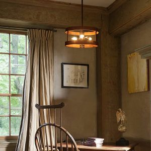 Rustic Farmhouse Ceiling Light 3-Light Semi Mount Chandelier(WH-CI-133)