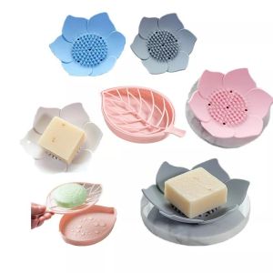 Modern Bathroom Soap Holder with Double Layer Flower Design and Non Slip