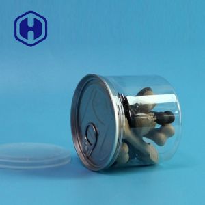 Transparent PET Plastic Can With Easy Open End For Dry Food Sauce And Spices