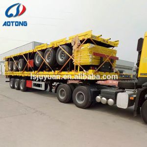 13m Length 3 Axles Flatbed Cargo Truck Semi Trailers for 5 Meters Container