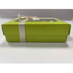 Green Macaron Box With Clear Lid Customized Biodegradable Macaron Packaging