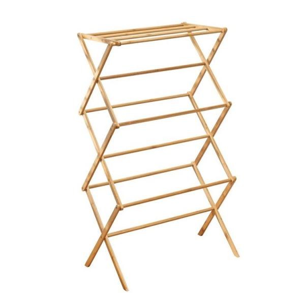 Sustainable Multifunctional Bamboo Vertical Folding Drying Rack and Versatile