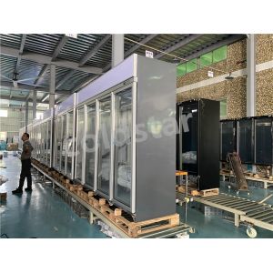 Grocery Store Refrigerator And Freezer Vertical Showcase Chiller