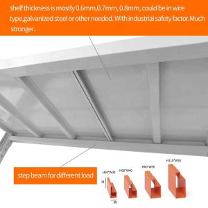 Industrial Warehouse Storage Long Span Metal Shelf with 500kg Load Capacity per