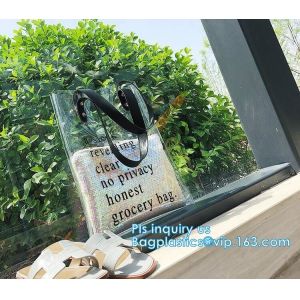 vinyl pvc zippered shopping bag for home/daily use, Wear Resistant Eco Friendly