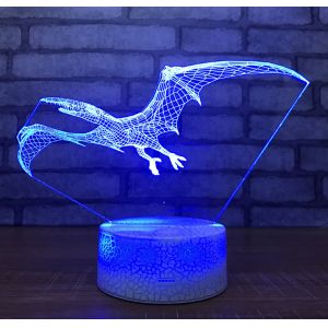 Pterosaur 7 Colors Change 3D LED Night Light with Remote Control Ideal For