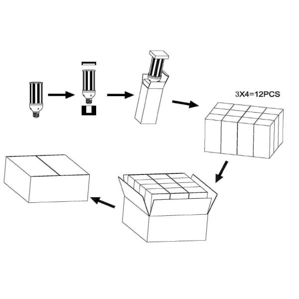 54w 150LM/W E26 LED Corn Bulb SMD2835 LED Street Light Lamp 360 Degree