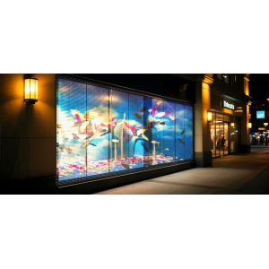 China See-Through P3.9 LED Transparent  Grille Display Film  Ideal for Mall Office Window Advertising on sale