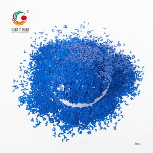 1mm Bulk Blue Eco Friendly PET Solvent Resistance Glitter Chunky Round For