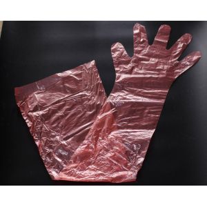 China Customized Disposable Plastic Gloves , Veterinary Gloves Long LDPE Material on sale