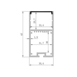 Aluminum 6063 4m LED Ceiling Linear Light