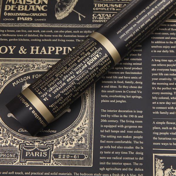 Vintage Newspaper Waterproof Flower Wrapping Paper For Bouquet Florist