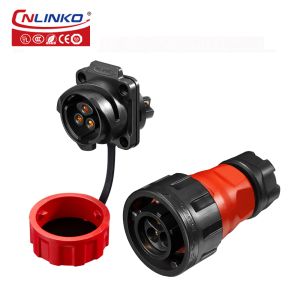 Cnlinko YM 24 3 Pin Plastic Circular Single Hole Waterproof Aviation Plug Connector Plastic Single Hole Male and Female Socket