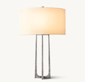 150w Hammered Iron Base Bedside Table Lamps With Wireless Charger