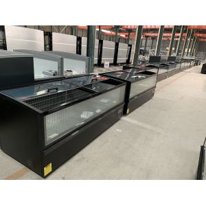 -22 Degree Frozen Fish Meat Display Merchandiser Plug-In Island Freezer For