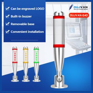 Three Color Led Alarm Tower Light With Buzzer AC 220V 90dB Buzzer Aluminum Shell