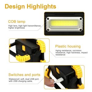 Mini COB Handheld LED Work Light Shock Proof 3W 200LM 13.6x10.1x4.1cm 170g