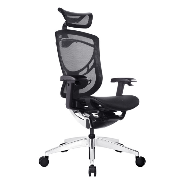 Quality 3D Headrest Chromed Ergonomic Executive Chair 4D Swivel Office Seating wholesale