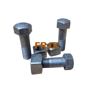 Heavy Duty Excavator Track Bolts New Quenching And Tempering Heat Treatment Zinc