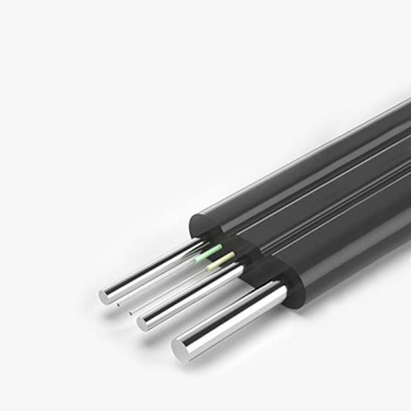 Quality Outdoor Drop Fiber Optic Cable GJYXCH G657A 4 Core Steel Messenger Black LSZH Jacket FTTH Overhead Installation wholesale