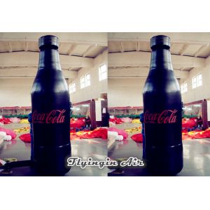 Cheap Large Inflatable Coke Bottle Blacke Advertising Stand Bottle for Sale for sale