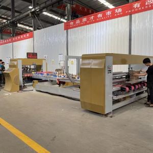 Food Beverage Shops Corrugated Carton Boxes Automatic Folder Gluer with 380V
