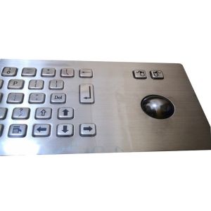 IP65 Industrial Wireless Multimedia Keyboard , Stainless Steel Trackball In