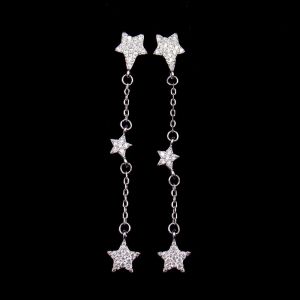 China Custom Made Silver Cubic Zirconia Earrings Jewelry With Logo Printed on sale