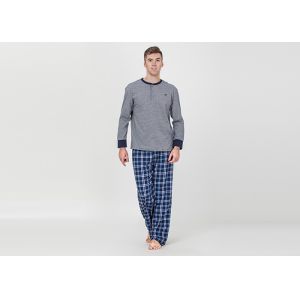 Plus Size Mens Luxury Sleepwear Spring Pajamas Functional Placket With One