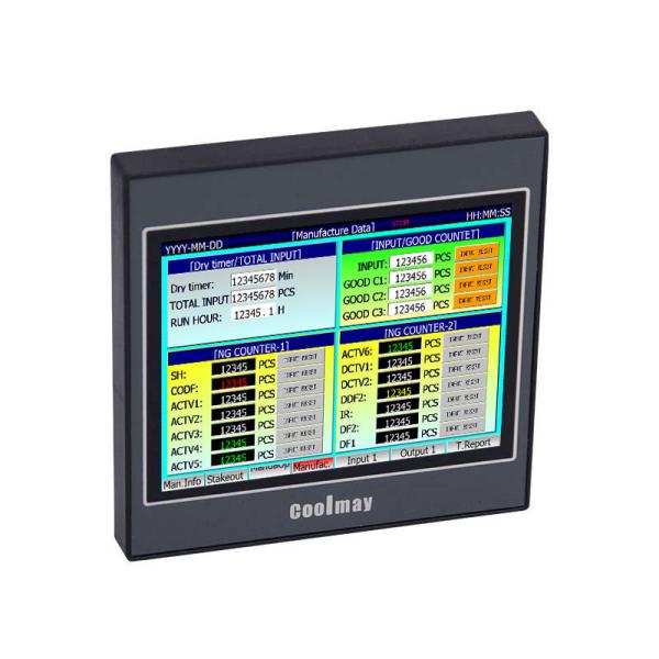 Coomlmay 3.5 Inch Small Size HMI Control Panel 64MB RAM Support Modbus 32bit CPU