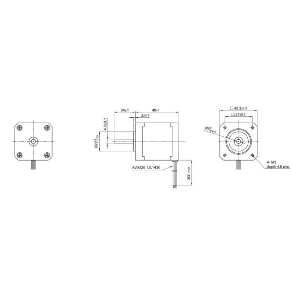 Junqi Nema17 2-Phase stepper Motor JQ42STH47-1804AF 1.8A 0.55N.m For Engraving Machine